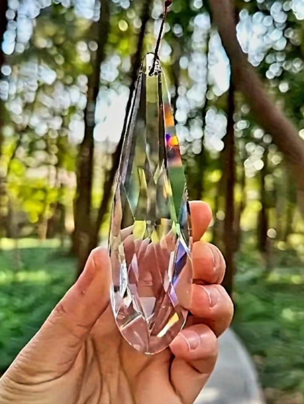 Crystal Teardrop Suncatcher Prism Hanging Decoration - Picture 2 of 4